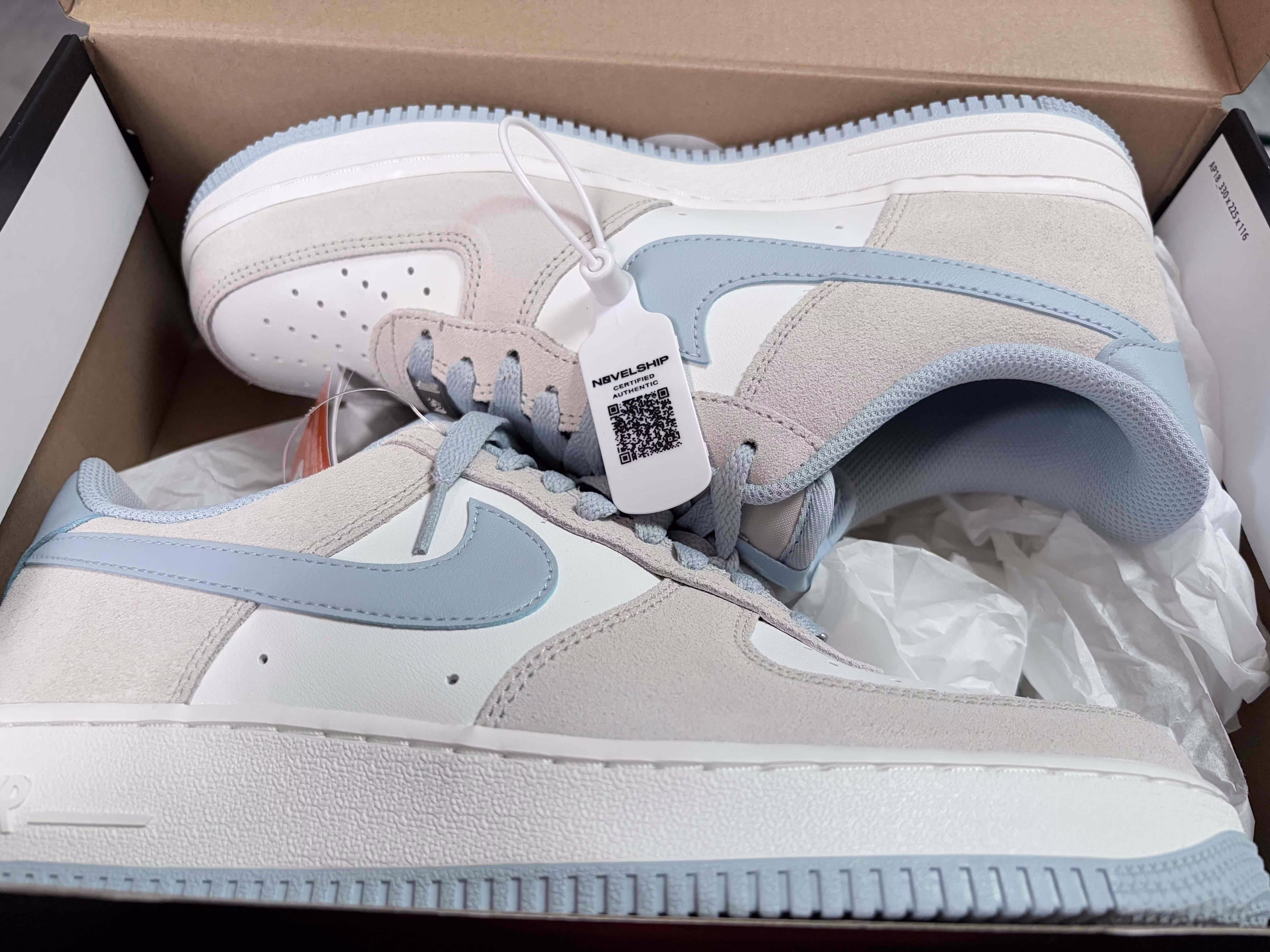 Nike Air Force 1 '07 LV8 'Light Bone Light Armory Blue' FQ8714-005 Nike Air Force 1 '07 LV8 'Light Bone Light Armory Blue' FQ8714-005
